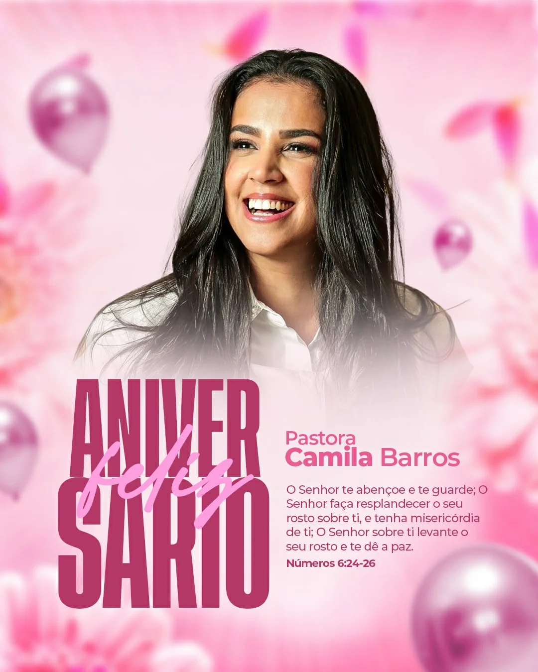 Arte Feliz Aniversário Pastora